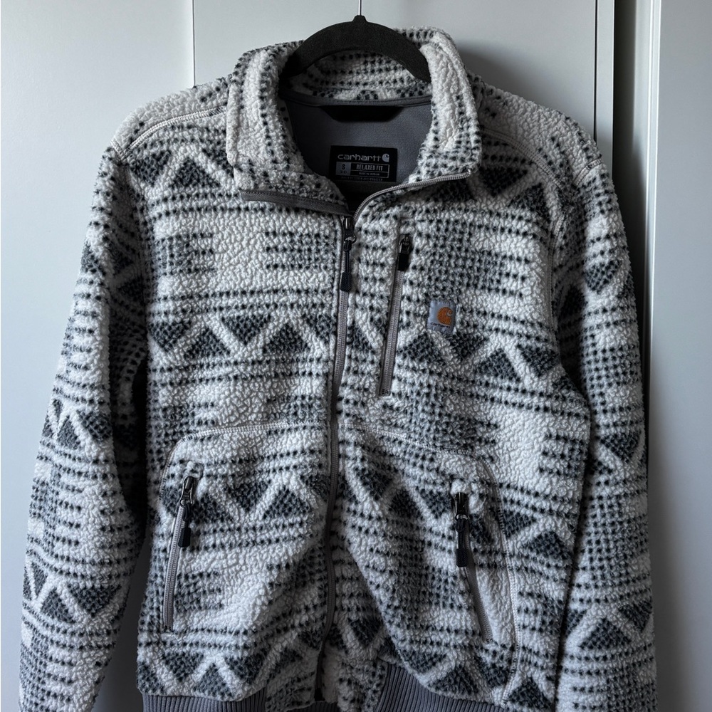 Carhartt Black and White Fleece Jacket